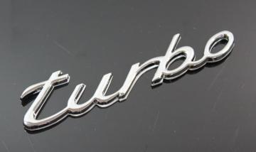 ☆金属素材使用turboエンブレム筆記体細字タイプ/メッキ