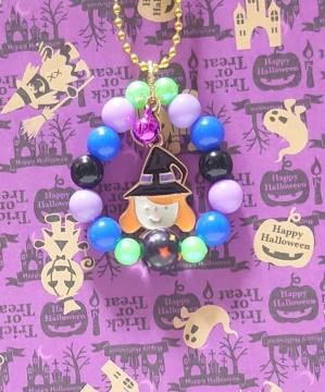 ハンドメイド♪ハロウィン100円チャーム★ポールチェーン・ビーズリース★C