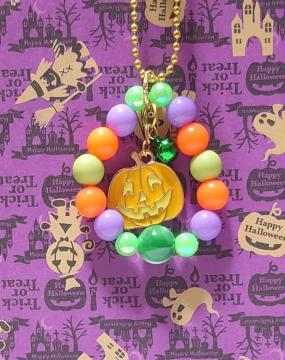 ハンドメイド♪ハロウィン100円チャーム★ポールチェーン・ビーズリース★B