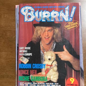 雑誌 BURRN! 1986年9月号 表紙 ロビン・クロスビー(RATT) ハードロック ヘヴィメタル