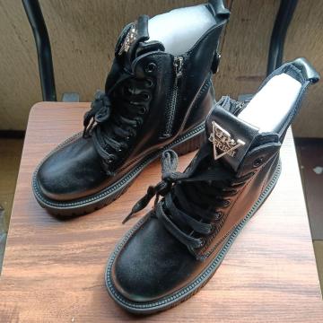 新品 22cm レディース ブーツ ブラック 厚底 シューズ ショートブーツ