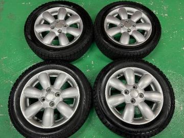 0092421)国産BSブリヂストンブリザックVRX中古スタッドレスタイヤ4本スズキラパン純正AWセット155/65R14送料無料