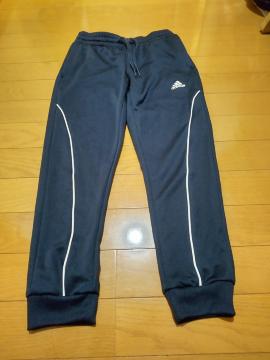 adidas ジャージ長ズボン ネイビー 130cm やや薄手スウェット