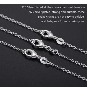 Silver925-plated snake chain necklace 45cm 18inch �אg �V���v�� �A�N�Z�T���[