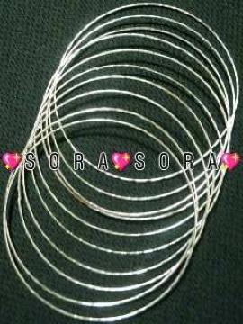 Diva系 派手ゴージャス♪メタル重ね ブレスレット バングル 10本セット シルバー