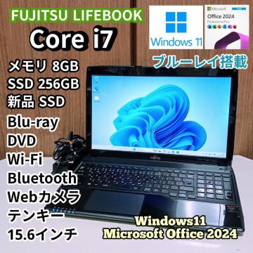 FUJITSU LIFEBOOK Corei7 ������8GB SSD256GB �u���[���C Web�J���� Windows11