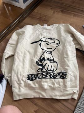 PEANUTS �`���[���[�u���E�� ���O�����X�E�F�b�g �w�ʉp���v�����g �g���[�i�[ �x�[�W��L�T�C�Y