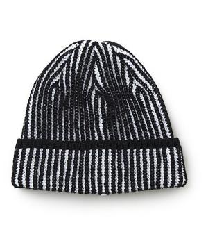 新品 DELUXE デラックス ニットキャップ 白黒 ビーニー ワッチ