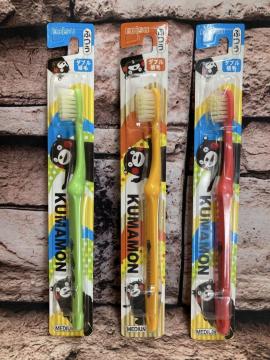 訳あり限定特価!『3本組』日本製 歯と歯ぐきの間もしっかり磨けるダブル植毛!【くまモンハブラシ】