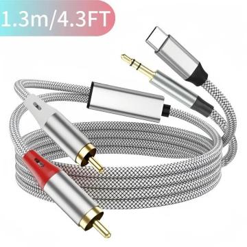 USB-�^�C�vC����3.5mm�I�X��RCA�ԂƔ��̃v���O�I�[�f�B�I�P�[�u���A�X�}�[�g�t�H����p�\�R���ƌ݊�������