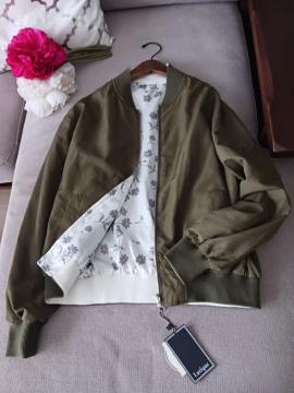 Lutique★今日はどっち?フラワーとカーキのリバーシブルアウター/新品♪