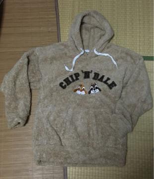 ディズニー・チップ&デールワッペンボアパーカー  ベージュL