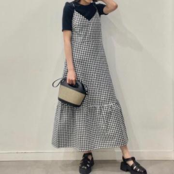 ◆GU/ジーユー◆ギンガムチェックキャミソールワンピースM★大人気アイテム*シンプルコーデ♪