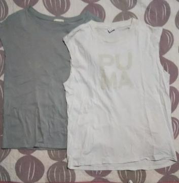 ���f�B�[�XT�V���c PUMA���S�Z�[�W�O���[��&GU ���STee�T�C�YS 2���Z�b�g �^���X�ۊǕi ����t�V���c �g�b�v�X