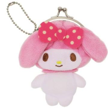 【マイメロディ】可愛い♪ボールチェーン付 体つき ミニがまぐち 財布 ポーチ