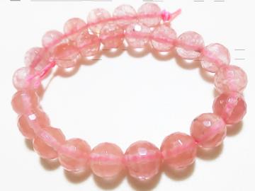 天然石★チェリークォーツ 8mm128面カット 半連