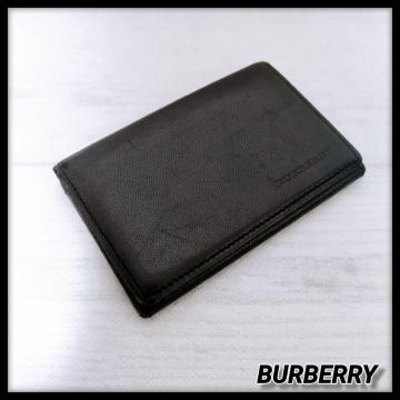 BURBERRY �o�[�o���[ �J�[�h�P�[�X ���h���� �u���b�N ���U�[