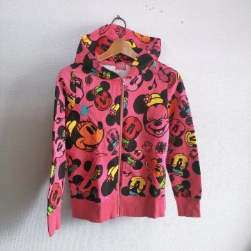 ◆TDL購入◆定番ミッキー総柄パーカー★ピンク*男女兼用Mサイズ♪ディズニーハロウィン