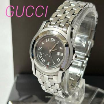 GUCCI �O�b�` G�N���X ���f�B�[�X�E�H�b�` �r���v �N�H�[�c 5500L �O���[ �V���o�[ ���[�}�� ����ǍD