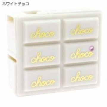 【チョコレート型】可愛い文具.ステーショナリー♪ラインストーン付セロハンテープ 白
