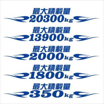 ピンスト 最大積載量ステッカー 25センチ 青 b