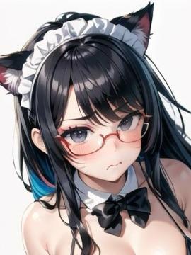 460 AI Girls オリジナル ネコミミ美少女 セクシー アート A4ポスター 高画質、光沢紙 ※3落札毎に+1枚サービス
