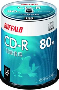 �o�b�t�@���[ ���y�p CD-R 1��^�� 80�� 700MB 100�� �X�s���h�� �z���C�g���[�x��