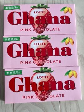 ���b�e �K�[�i �s���N�`���R���[�g 3�� ���������� LOTTE Ghana �`���R �`���R���[�g 45g�~3