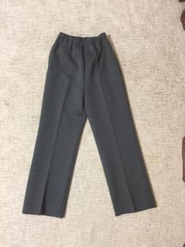 480.新品☆ウエストゴムスラックスパンツ☆濃グレー☆サイズL