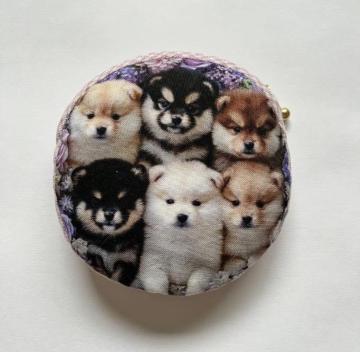 ハンドメイド 柴犬 まるポーチ
