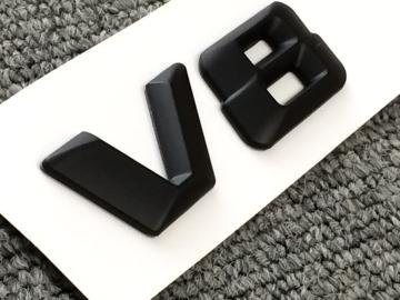 V8エンブレム ベンツ風 マッドブラック 艶消し黒 AMG ロリンザ