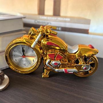送料無料#新品#ゴールドレッド 目覚まし時計 バイク形 置き時計 おしゃれ ギフト 卓上時計