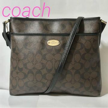 COACH �R�[�` �V�O�l�`���[ �t�@�C���o�b�O �V�����_�[�o�b�O F34938 PVC ���U�[ �u���E�� �u���b�N ���f�B�[�X