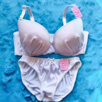 清純姫ちゃん仕様でエロカワッ。。F85×LL。。小悪魔ブラジャー&ショーツセット。。グラマー大きいサイズ 。。。ホワイト白。。