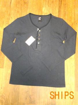 □SHIPS/シップス 4Bヘンリー ロングTシャツ/細身/メンズ・M☆新品