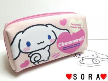 【シナモロール】可愛い♪コスメ.デジカメ.筆記具.小物入 スクエアポーチ