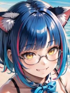 468 AI Girls オリジナル ネコミミ美少女 セクシー アート A4ポスター 高画質、光沢紙 ※3落札毎に+1枚サービス