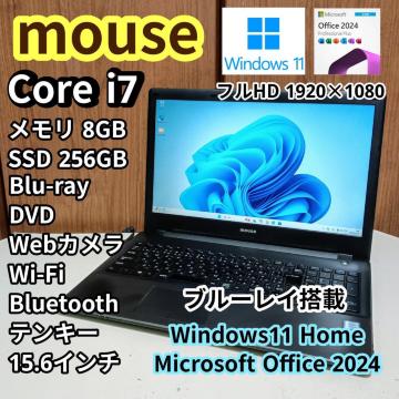 mouse Corei7 ������8GB �V�iSSD256GB Web�J���� �u���[���C Windows11 Office2024