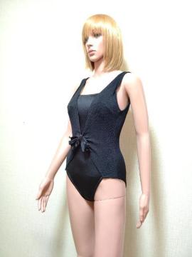 美品☆光沢つるA異素材kissクロスのカップ付き水着6926☆3点で即落