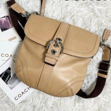 ���g�p�ۊǕi COACH �I�[���h�R�[�` SOHO �v ���U�[ �V�����_�[�o�b�O �t���b�v ���b�Z���W���[