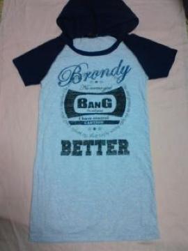 フード Tシャツワンピ ブルー新品アゲハ安室ギャル 激安