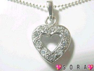 【SILVER 925刻印入】オープンハートネックレス T