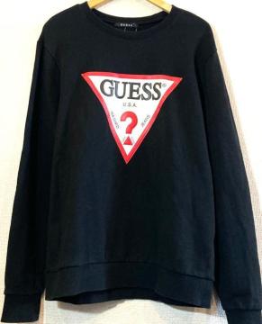 GUESS■スウェット■プルオーバー■ロゴプリント■アイコン■USA■ゲス■定価12,000円■ブラック■黒