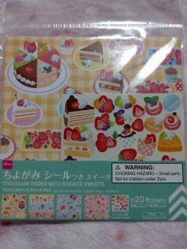 折り紙  (デザインペーパー)  ☆  ちよがみ  スイーツ  シール付き