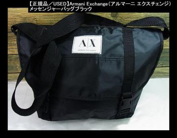 �y���K�i�^USED�z Armani Exchange�i�A���}�[�j �G�N�X�`�F���W�j ���b�Z���W���[�o�b�O �u���b�N