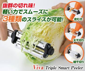 《New》刃の交換なしに皮むき.太千切り.細千切りができる★トリプルピーラー<日本製>