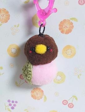 ハンドメイド♪ポンポンカニカンマスコット★コロコロキーウィちゃんとトロピカルフルーツ★もも