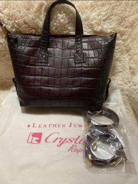 �y�󂠂薢�g�p�z LEATHER JEWELS �N���R�^���� �V�����_�[�o�b�O ���U�[ 2WAY �n���h�o�b�O�@���v�@�{�v�@�ō���
