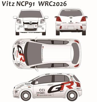 Vitz NCP91 WRC2026 ���v���J�؂蕶���X�e�b�J�[�@�Z�b�g