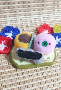 ハンドメイド♪ポンポン和菓子☆夏の練りきりとゴマ団子☆